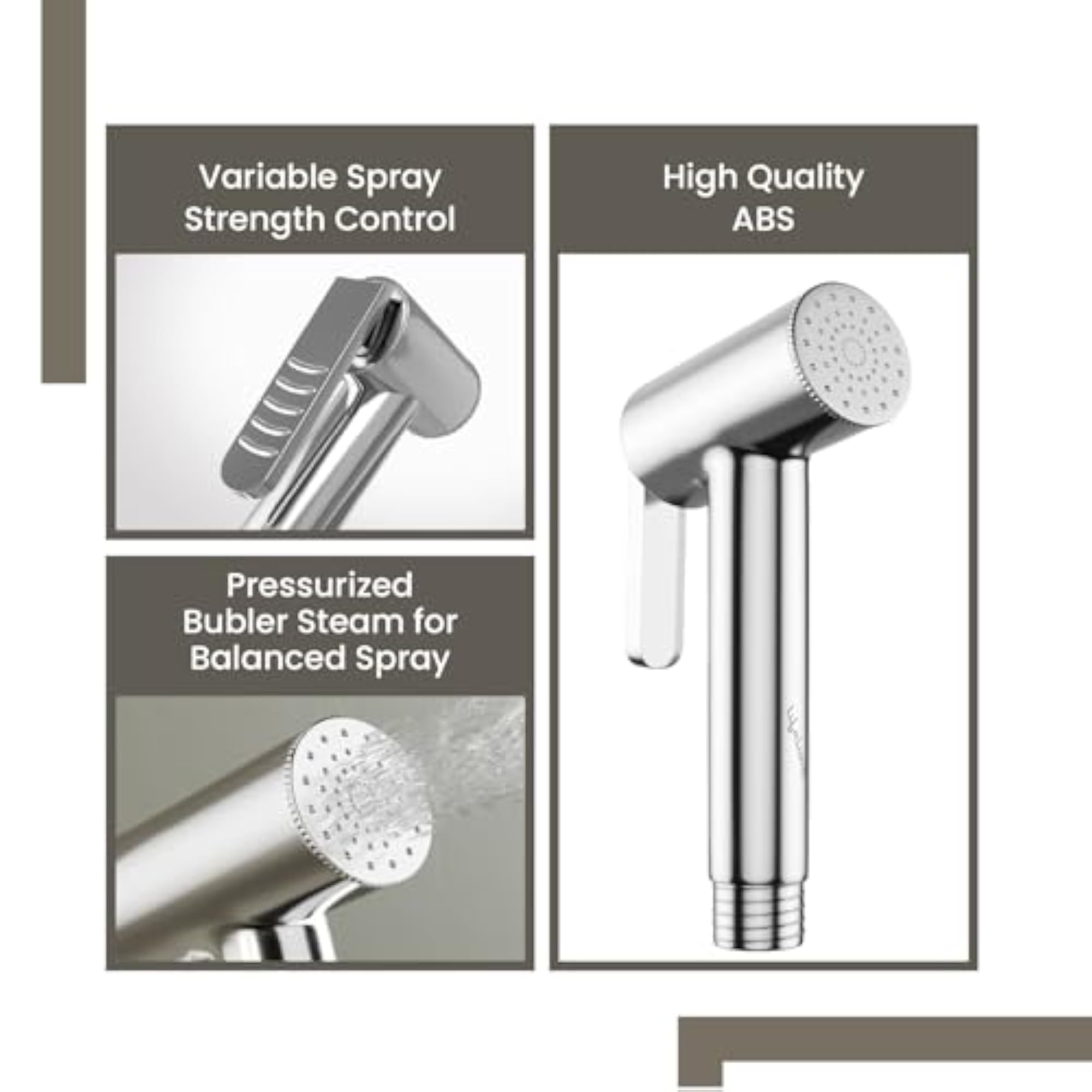 ABS Health Faucet with Flexible Hose Pipe, Chrome Finish